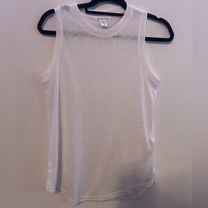 Athleta White Crewneck Sleeveless Tank